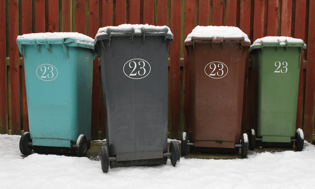 Garbage containers on the street