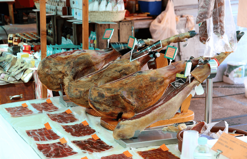 Smoked meat in a store