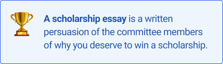 The title picture provides introductory information about a scholarship essay.
