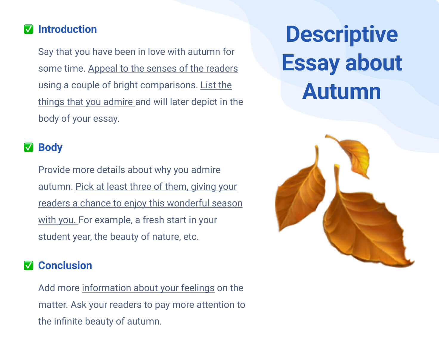 descriptive essays about fall