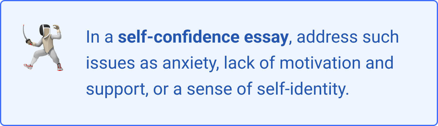 about self confidence essay writing