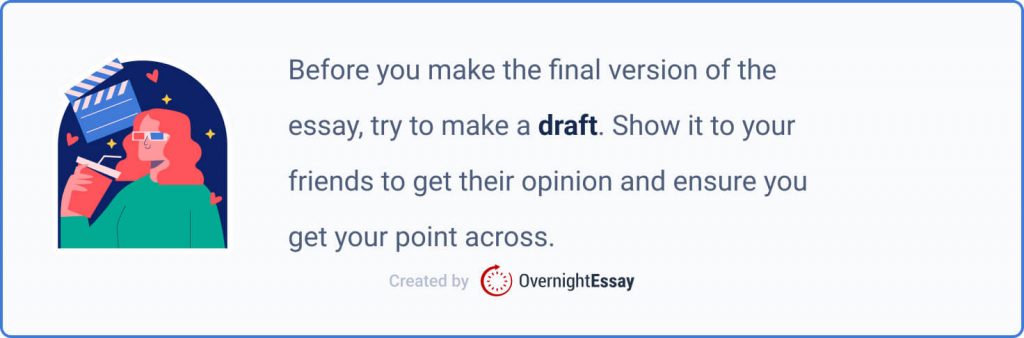 Create a draft for your essay.