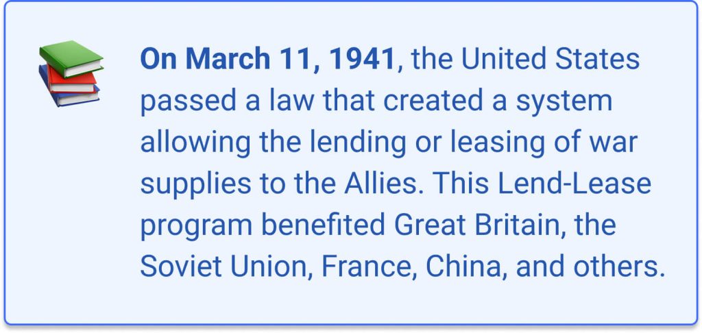 The fact about Lend-Lease program created on March 11, 1941.